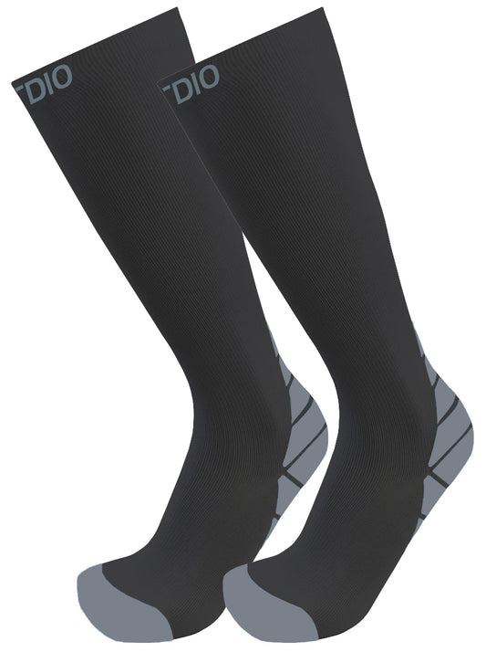 Fusion Performance Knee High Compression Socks (Black/Gray)